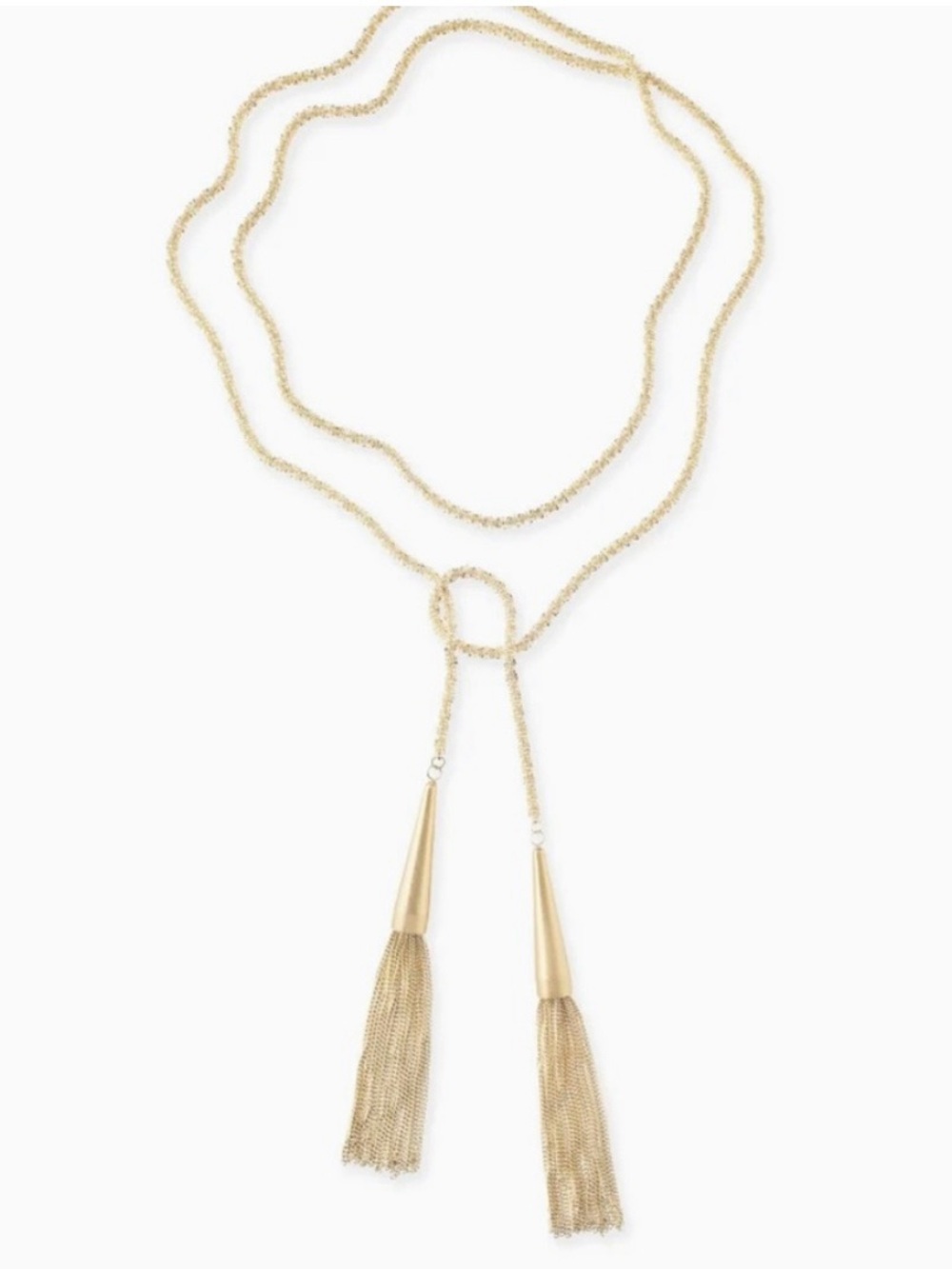Authentic Kendra Scott Phara Gold Lariat Tassel Necklace 48”Versatile &Elegant